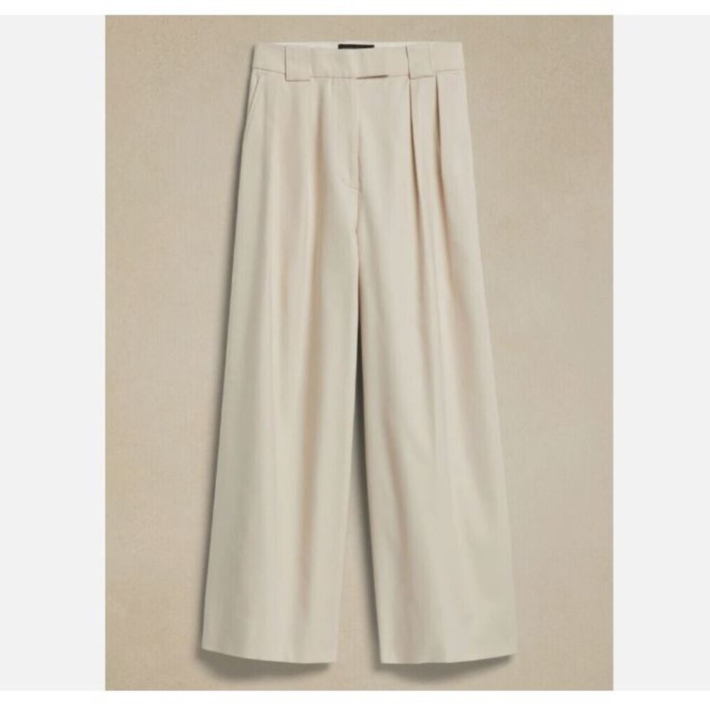 Banana Republic CRUISE CROPPED Pants 12L Transition CREAM Size 12 LONG MSRP $130 - Picture 5 of 5